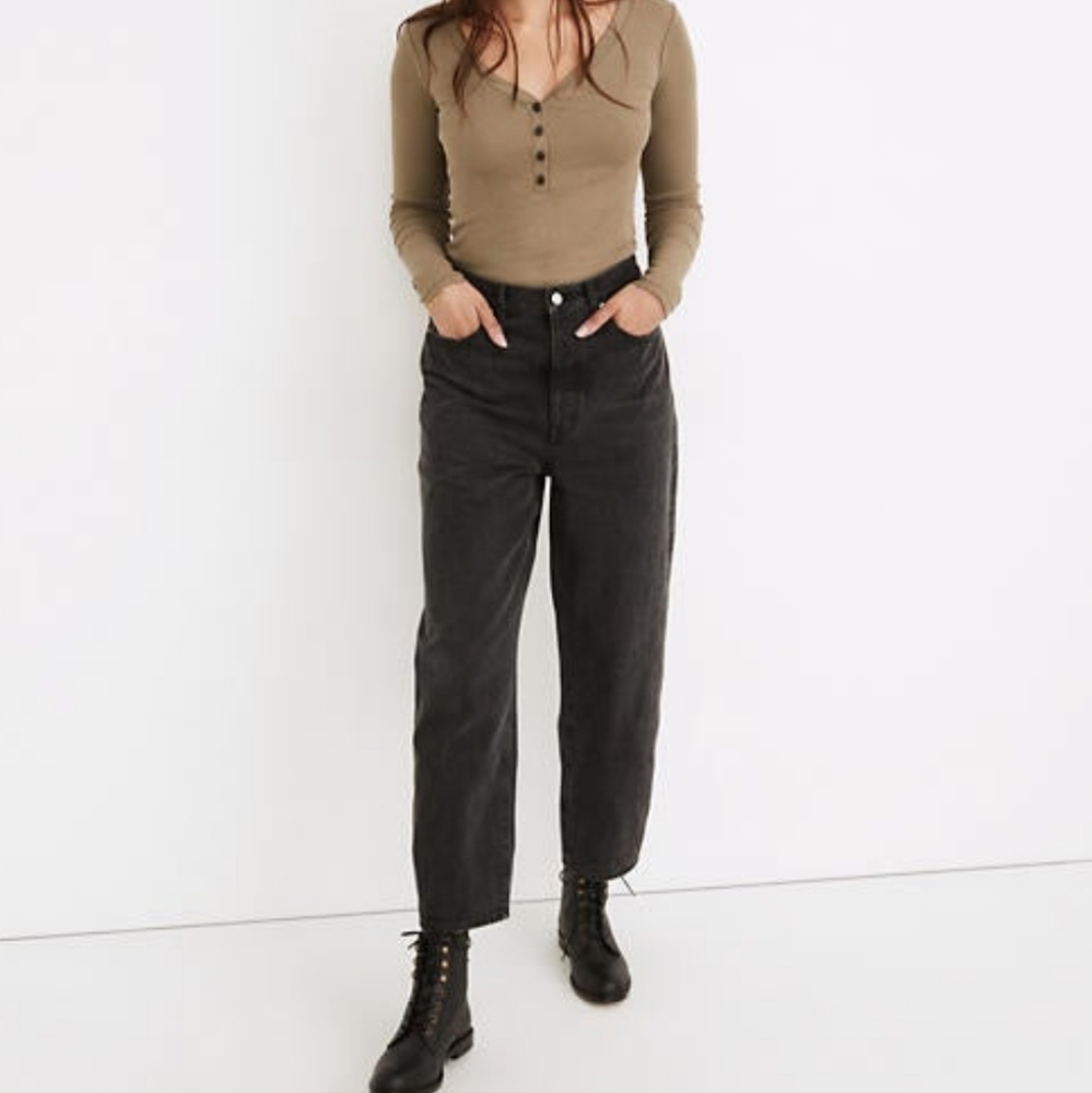 Madewell balloon black high rise jeans sz  28T